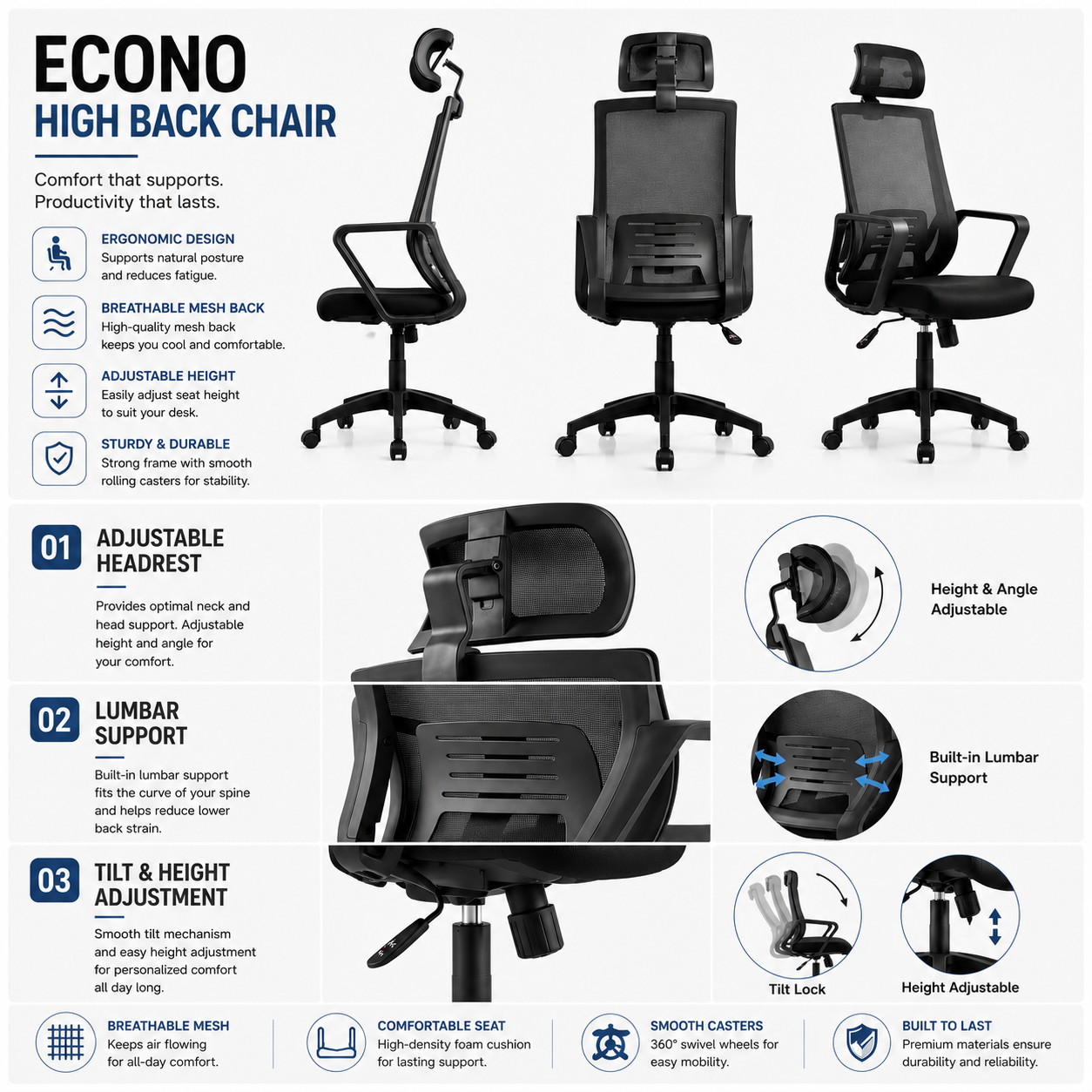 Econo High Back Chair