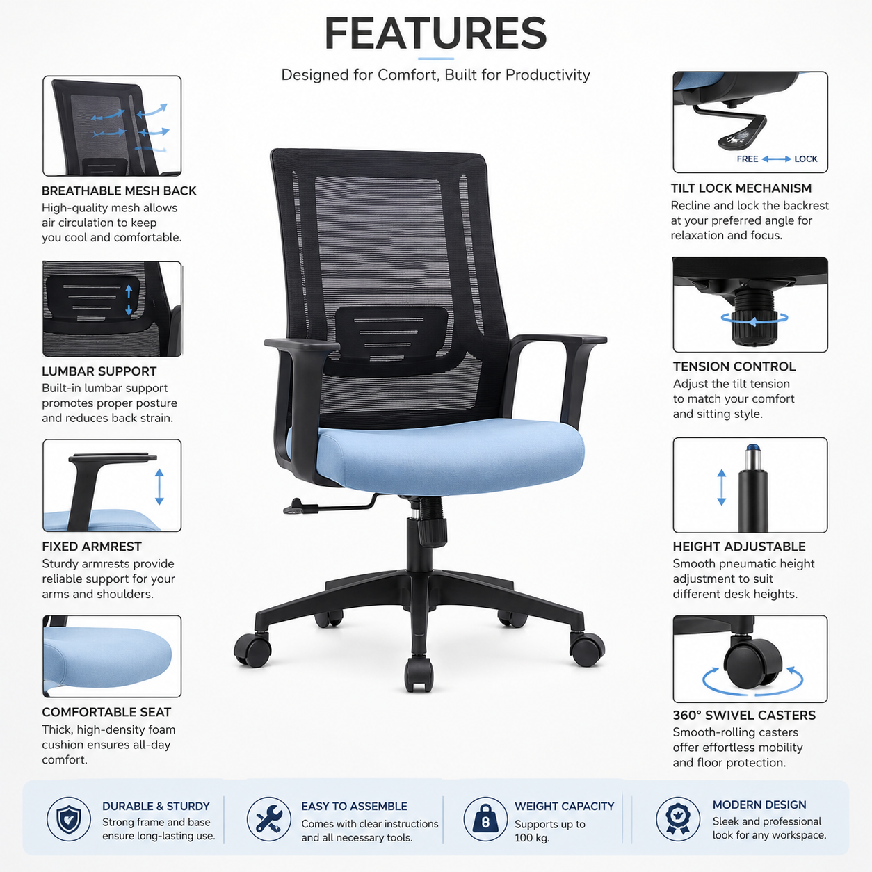 Liver Mid Back Chair