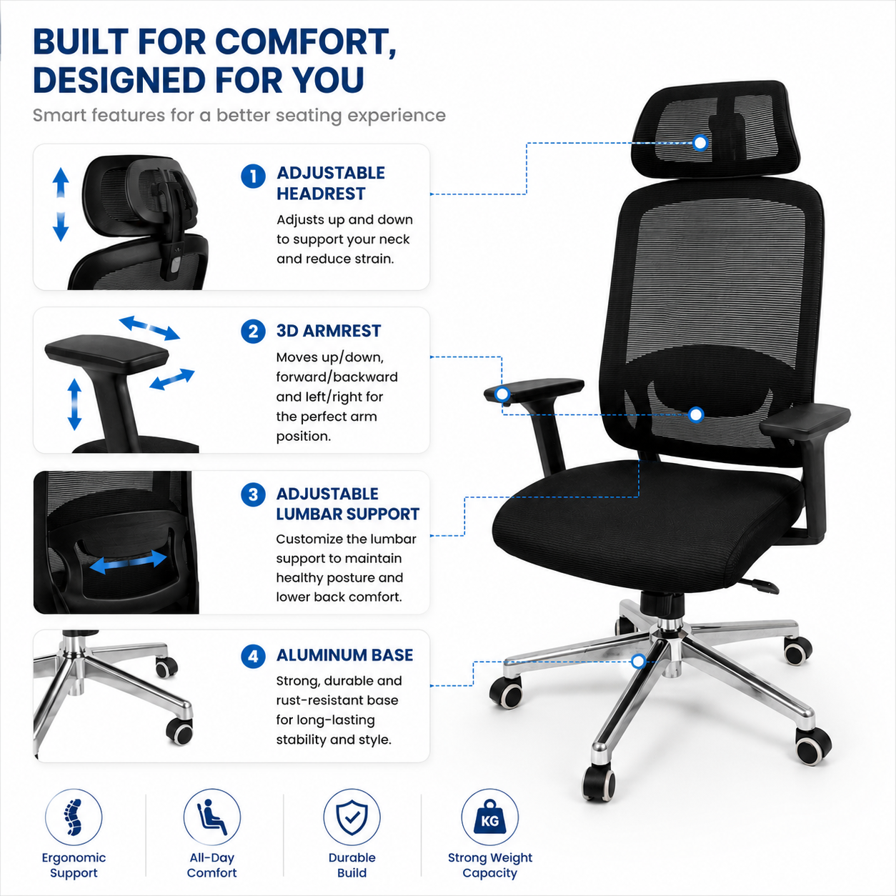 Mate High Back Chair (Grey)