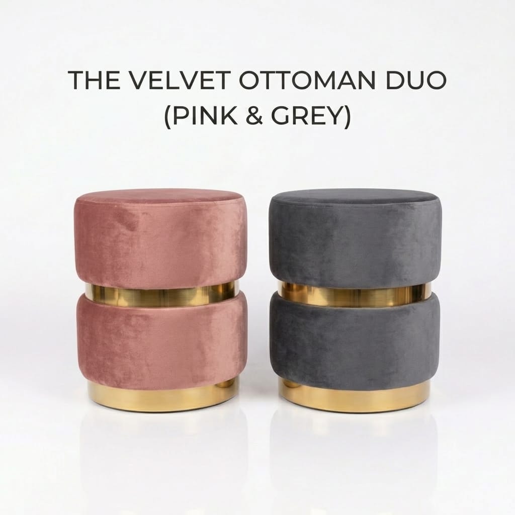 Velvet Ottoman
